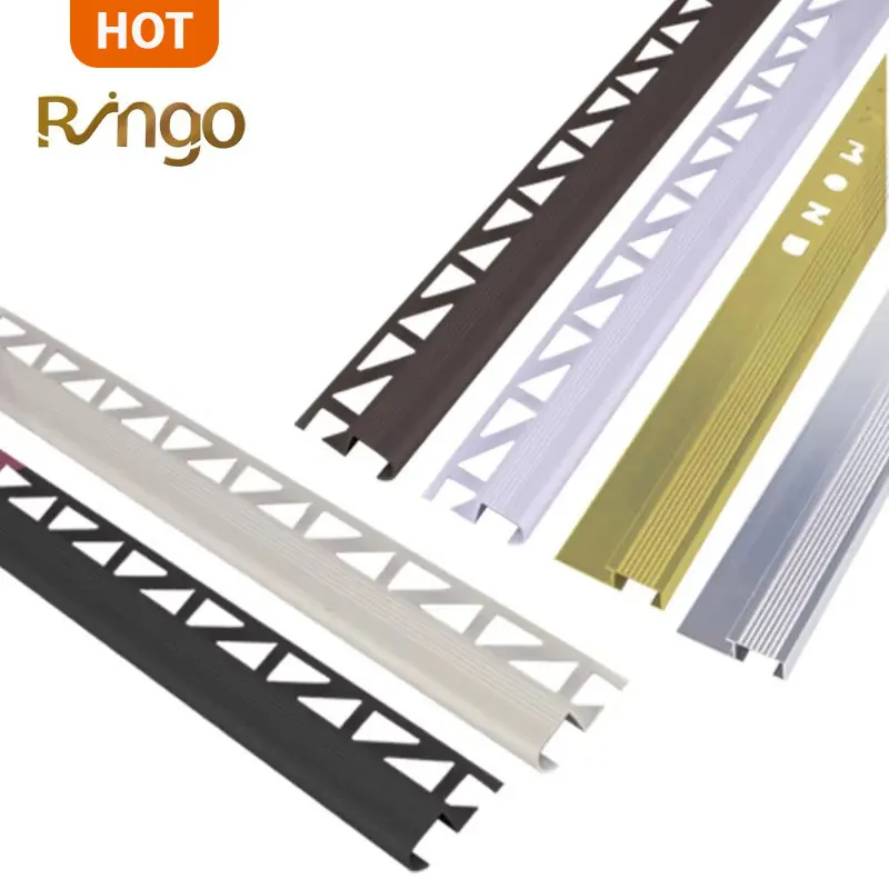 Foshan Ringo Decoration Metal Ceramic Tile Corners Trim Anti Slip Aluminum Stair Nosing Edge