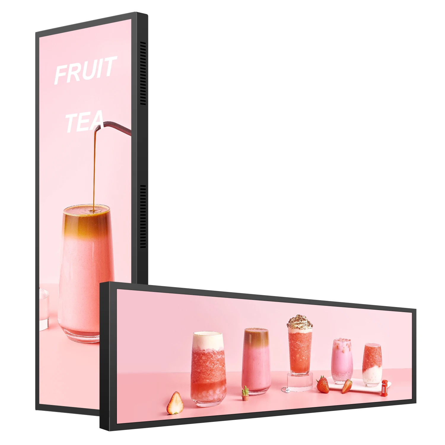 Intelligent split screen android RK3188 ultra-wide advertising screen stretched bar led lcd display 37 inch