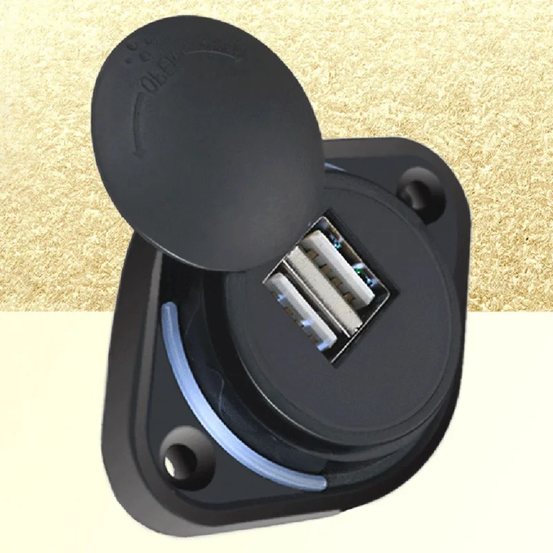 12V/24V 3.1A Car Dual USB Port Charger Power Adapter Waterproof LED Twin Socket Mobile Phone Charging Outlet Auto Accessories