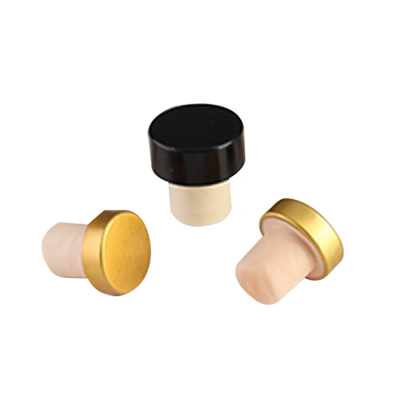 High Quality Custom Wood wine cork stoppers t type wooden top whisky liquor bottle cap
