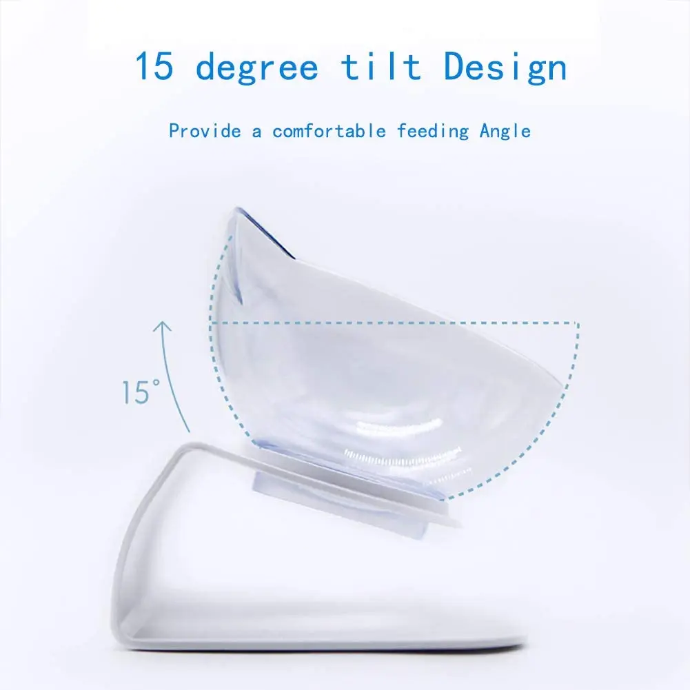 Double Elevated Cat Bowls with Raised Stand 15 Tilted cat Bowl Design Neck Guard Stand Raised Pet Food Water Feeder Bowl