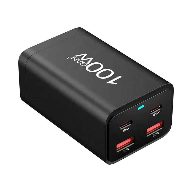Hot Sale 2A 2C Tablet Laptop 65W Charger Adapter Fast Charging Usb Type C Multiple USB Charger 4 Ports Gan Fast Charger Station