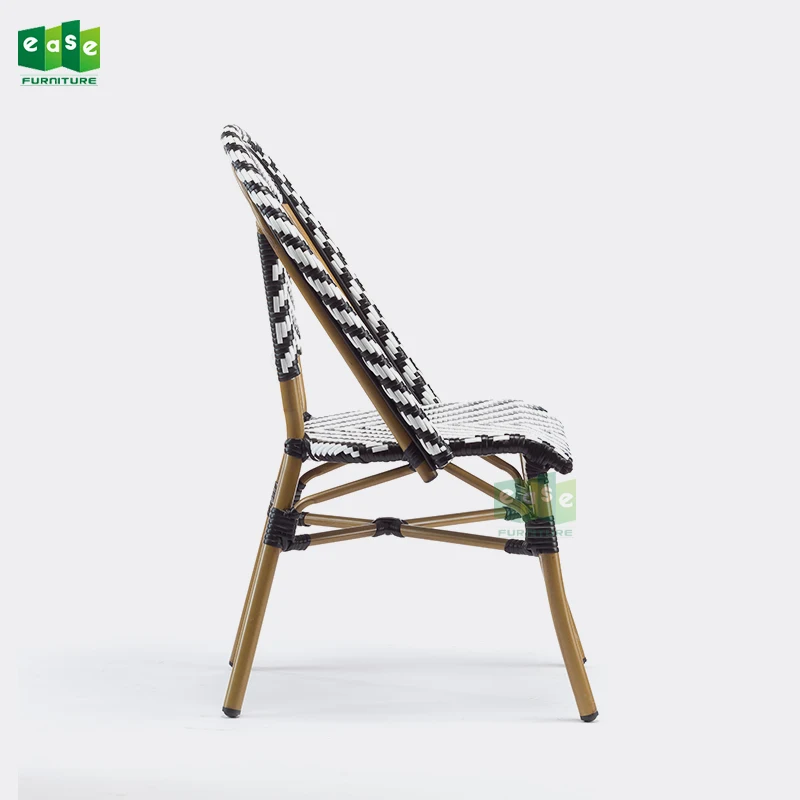 
Outdoor cafe paris bistro rattan wicker chairs bamboo look (E3007) 
