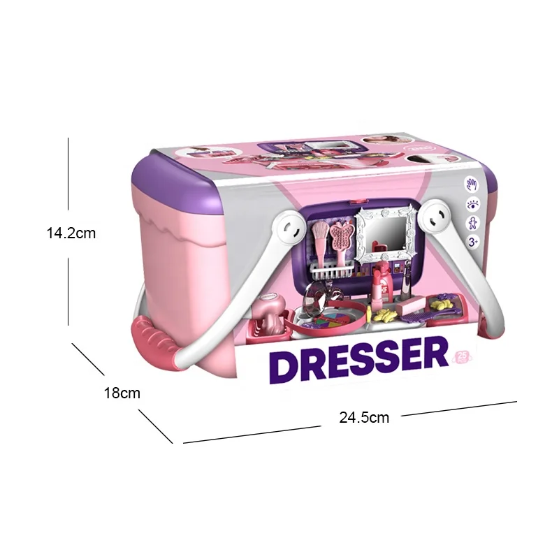 Children Toy Girl Cosmetics Box 2 In 1 Dressing Makeup Toys Set
