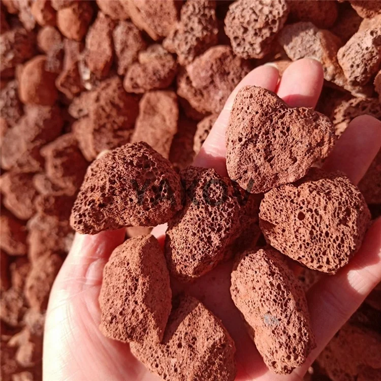 factory price 5-30cm aquarium red lava rocks