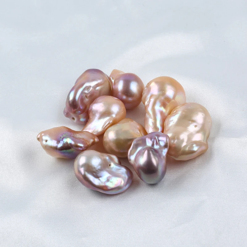 Натуральный жемчуг оптом 16-19 мм в форме барокко розовый фиолетовый пресноводные свободные бусины