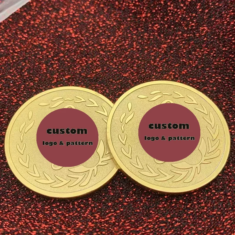 Factory Custom Wholesale Metal Antique Gold Plating No Enamel Challenge Coin with Flat Edge