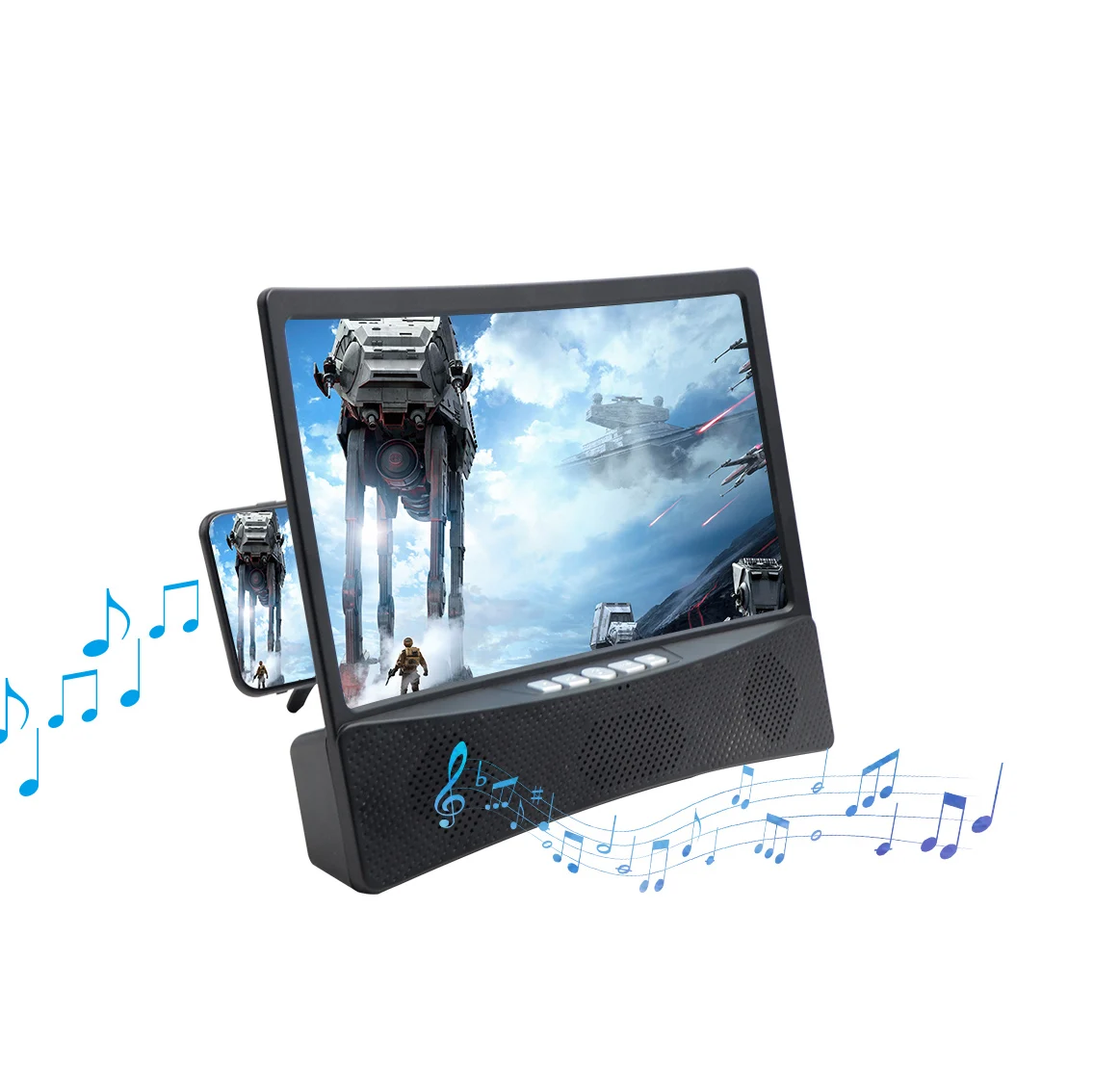 2020 New 12 inch amplificador de pantalla celular  3D  mobile phone screen amplifier with Double Wireless Bluetooth speaker