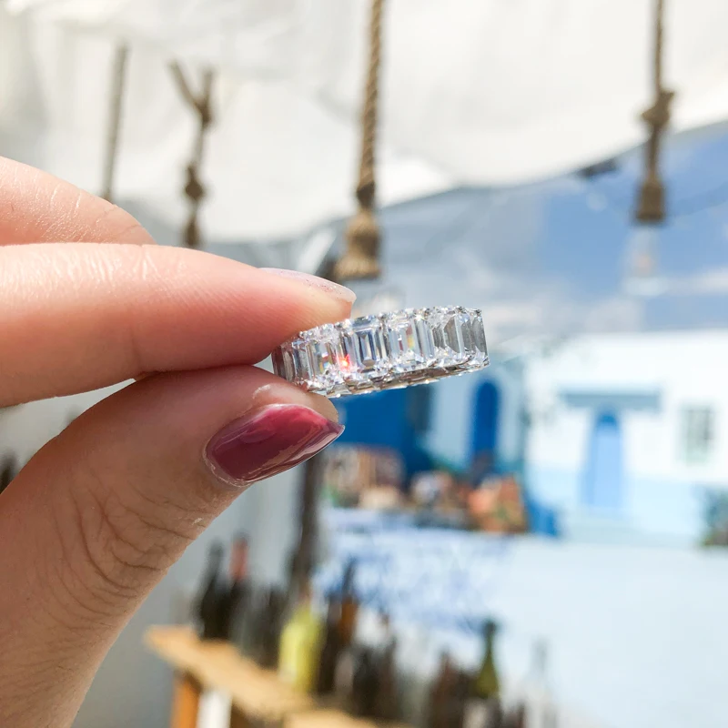 Best Selling Classics Design CZ cubic zircon Ring 925 Silver Sterling Wedding Eternity ring Women Gift Party