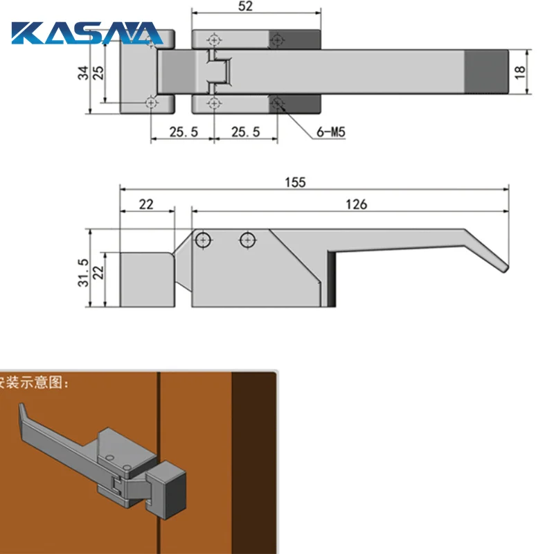 A7 lever lock black eccentric lever lock For industrial soundproof box with lock