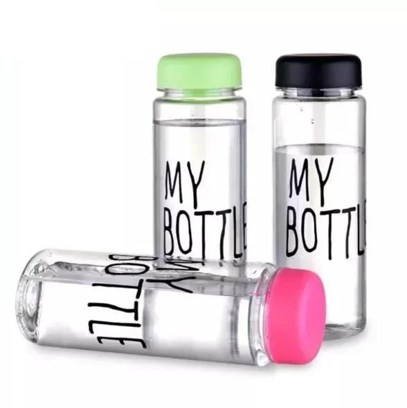 Bpa Free Creative Gift Simple Cute Outdoor Travel Student Sports Transparent Water Fruit Juice Portable Frosted Plastic Bottle