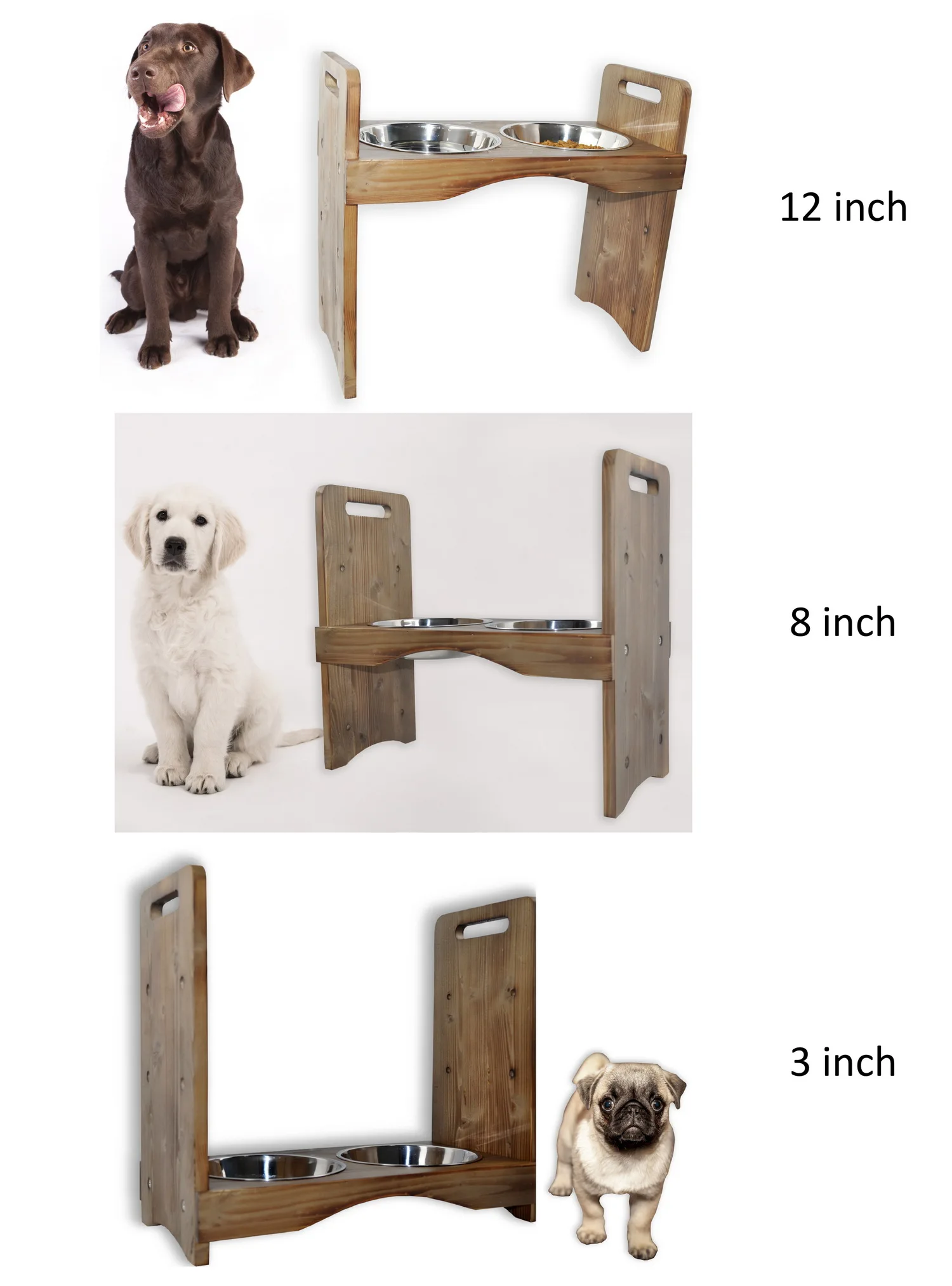 Hot selling Cat and Dog Stainless Steel Bowl, Wooden Pet Table Food and Water Bowls, Adjustable Height Cat and Dog Feeder