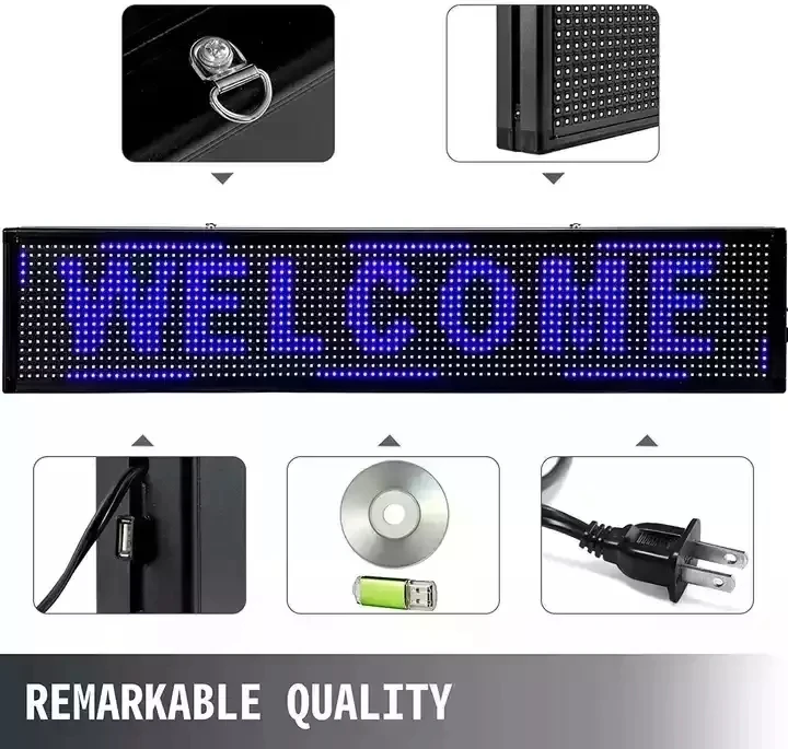 Outdoor Indoor Multi-language Supported led lamp led programming sign display  p10mm led moving  text sign led message display