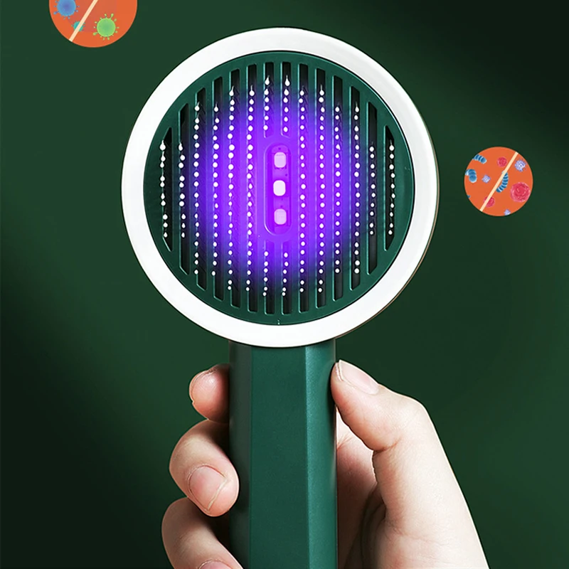 Pet UV Brush 2 in 1 Dog Cat Hair Skin Cleaning Protecting UV Sterilized Pet Flea Lice Cleaner Comb Dog Clean Grooming Tool