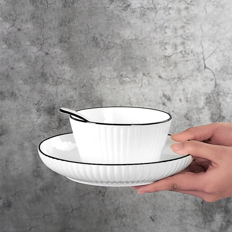 Nordic Ceramic Tableware Western Dinner Plate Strengthened Porcelain Unbreakable Tableware Sets luxury Ceramic Fruit Plate