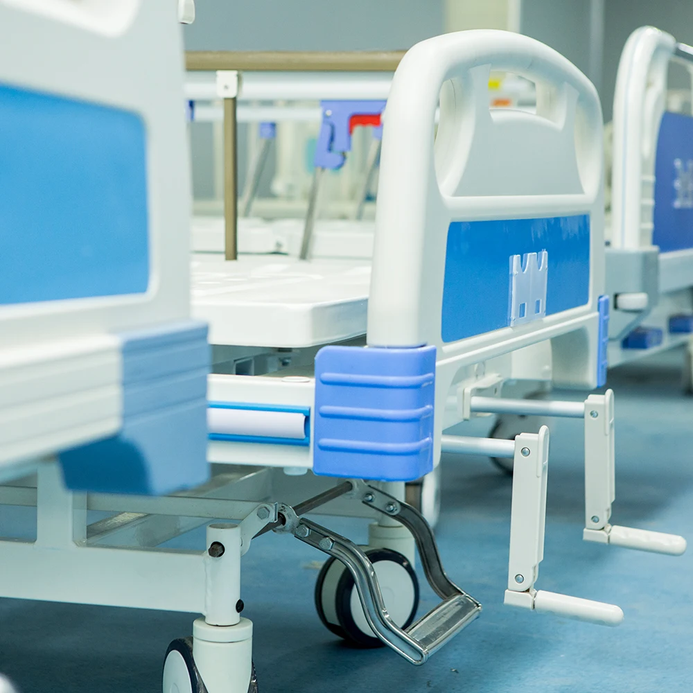 Cardiac Manual Mechanical Bariatric Emergency Semi Fowler Flat Hospital Hydraulic Couch bed With Monkey Bar Price From China