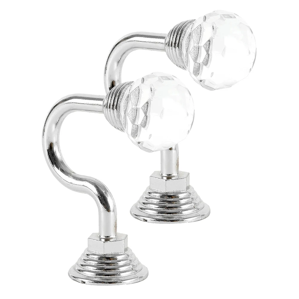 2pcs Retro Crystal Glass Curtain Holdback Hooks Wall Curtain Accessories Hanger metal hook