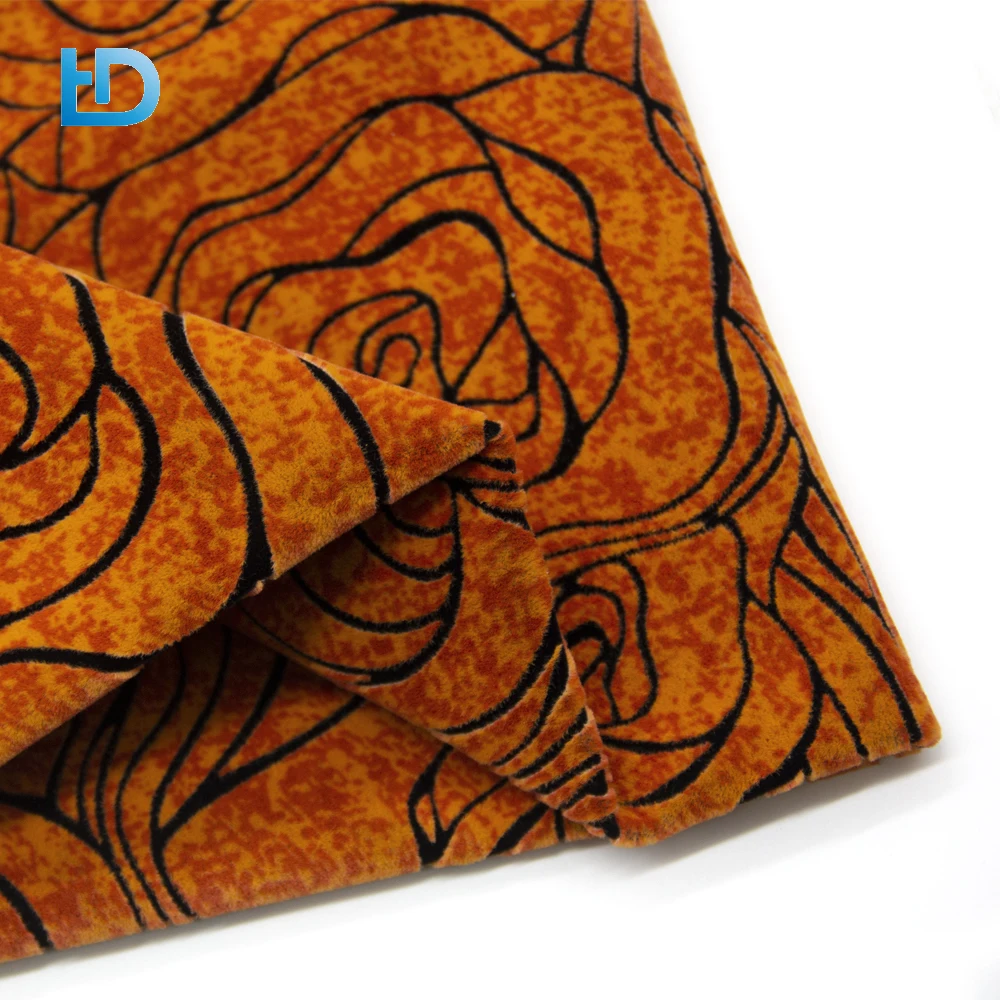 Modern Design Jacquard Home Textile Velvet Flocking Printing Fabrics For Sofa Upholstery