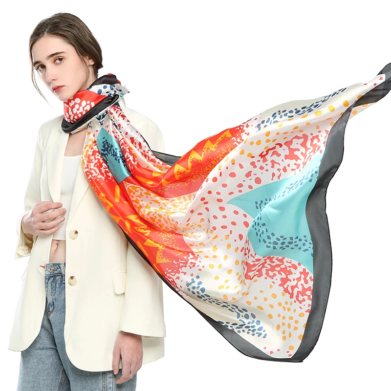 
 Новое поступление 2021, модная женская Повседневная Роскошная шаль в исламском стиле, шарфы, мусульманский хиджаб с геометрическим принтом, шелковый шарф в стиле пэчворк  