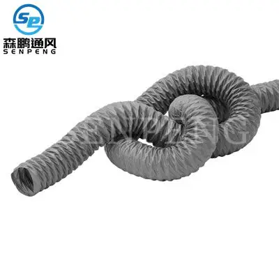 Flame Retardant PVC Grey Fabric Flexible Air Exhaust Ducting