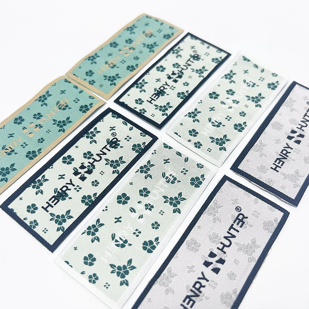 High Density Custom Brand Polyester Fabric Label Woven Collar Tags, Eco-friendly Garment Labels