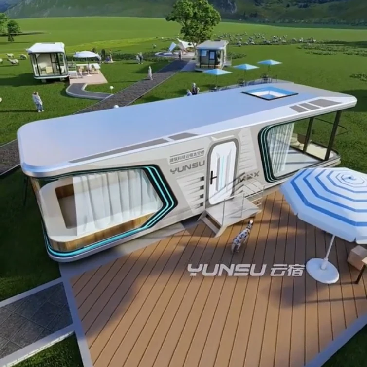 China YUNSU Assemble Ready Made House Mobile 38 Square Modular Living Prefabricated Houses Luxury Capsule House