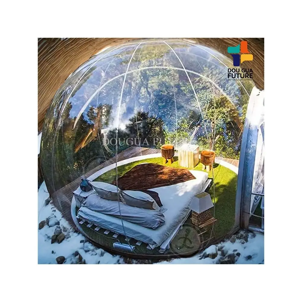 China Factory bubble house inflatable air dome tent outdoor transparent dome camping tent with balloons for party hire
