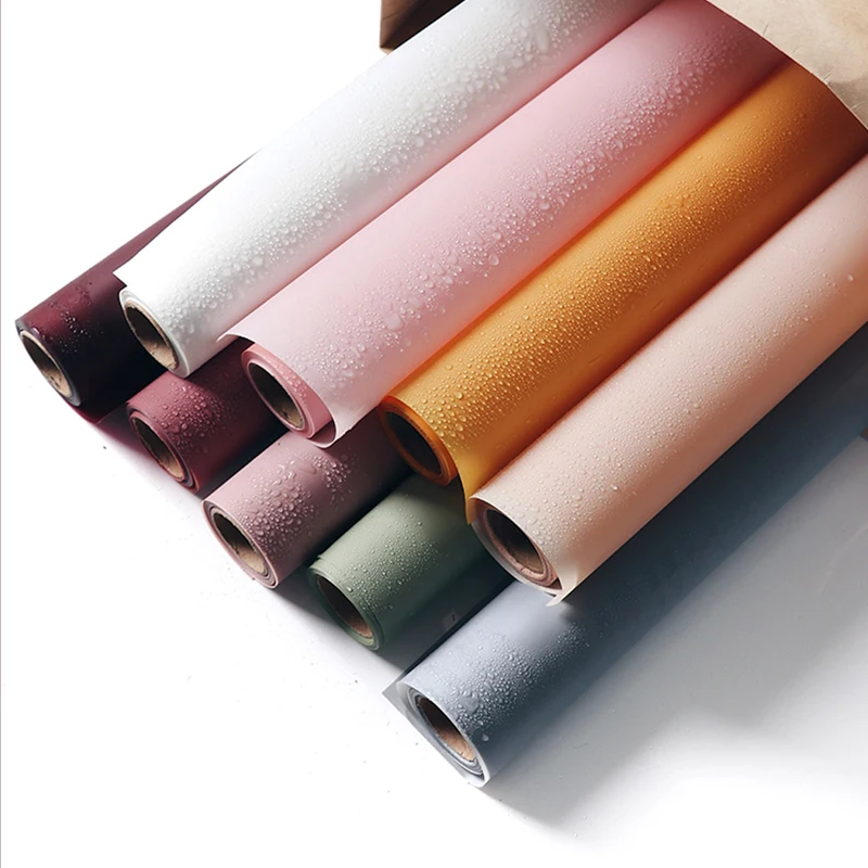 
Flower wrapping paper Korean waterproof two color double sided Ouya paper Florist rosette wrapping material 