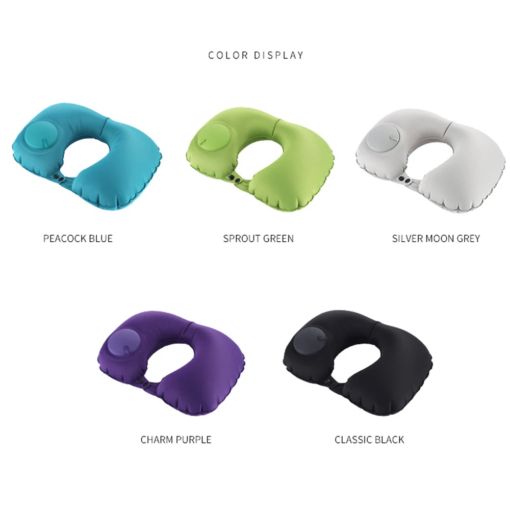 Hot sale products Logo Printing Air Blow Up Inflatable U Shape Pillow Cushion Travel Neck Pillow