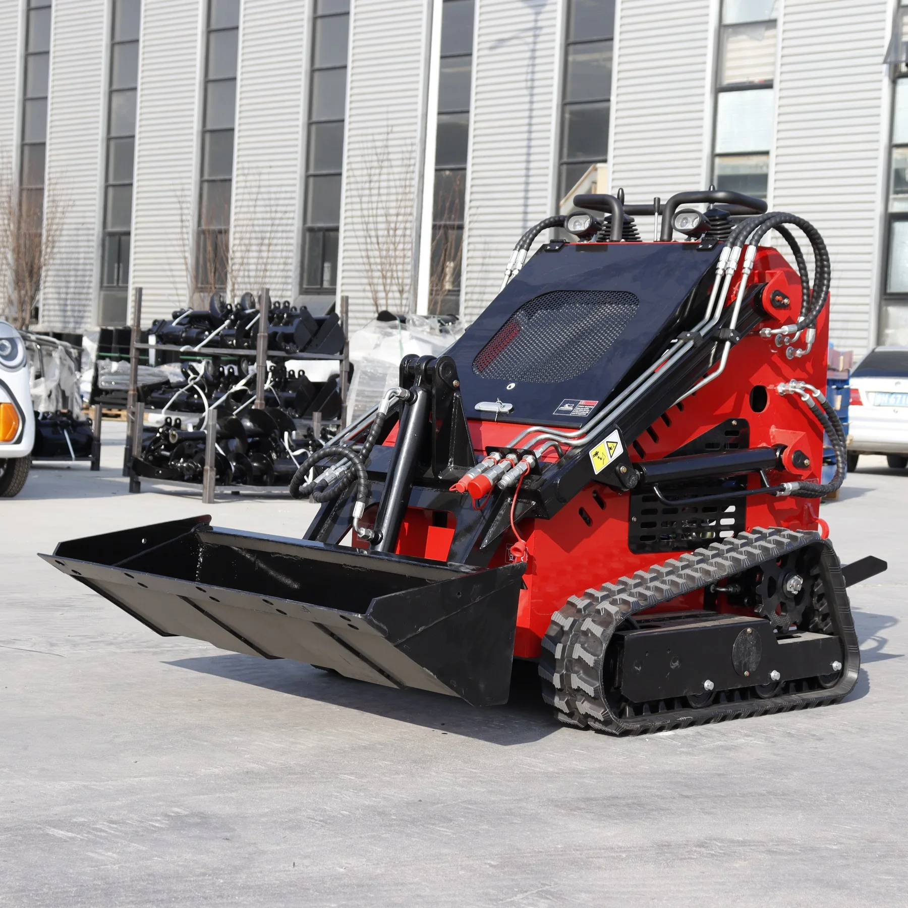 Multi functional Four-Wheel Drive Electric Loader HTS320T 830 KG Farm Small Forklift Max.Loading capacity