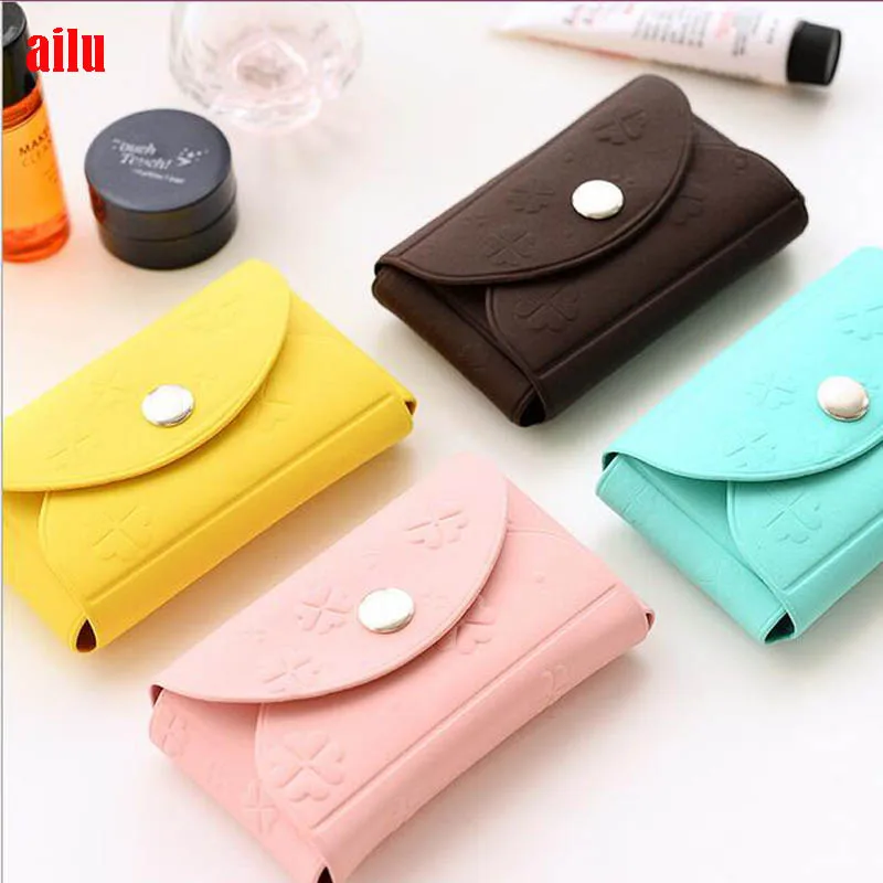 Hot women rubber coin purse flat wallet card holder