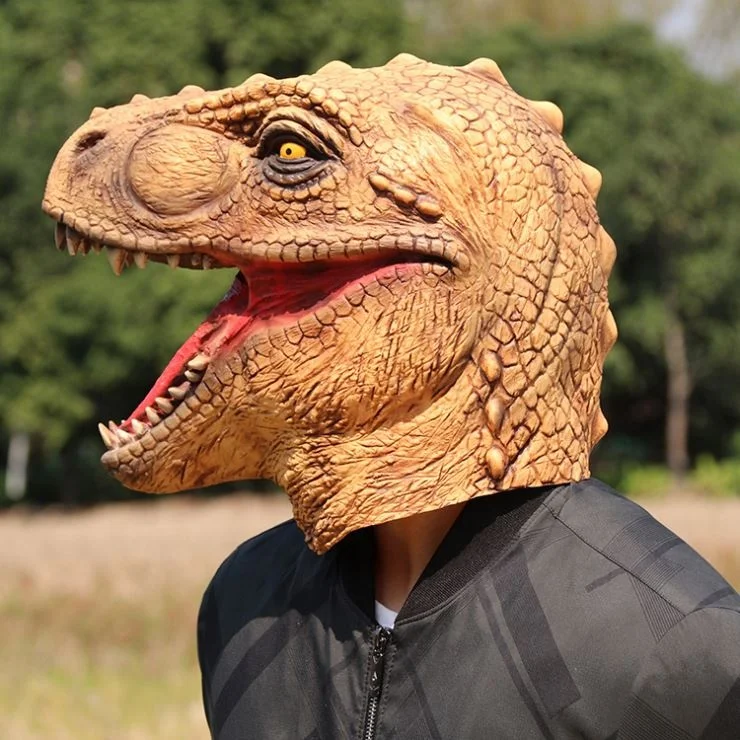 Dragon Novelty Props Animal Cosplay Costume Mask Dragon Full Head Latex Scary Dinosaur Party Mask For Kids Adult