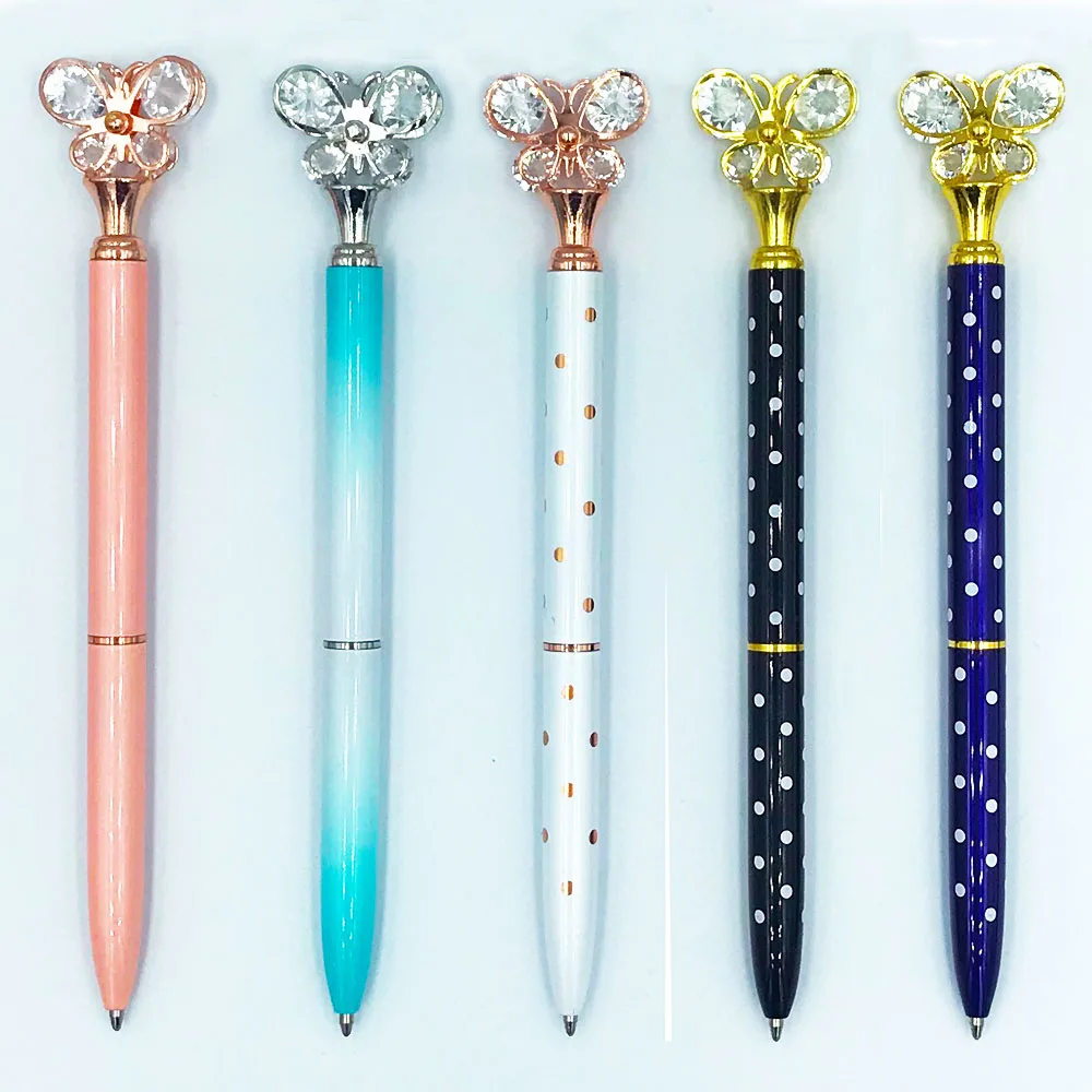 Pen factory custom metal colorful pen Jewelled Crystal Diamond Metal Ball Point Pen