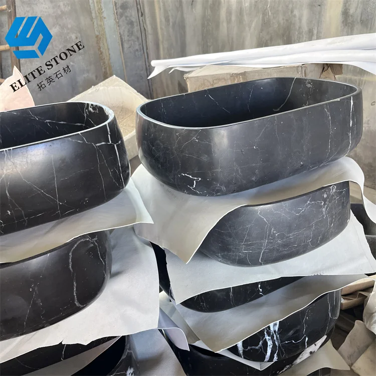Black Marble Stone Sink Hand Wash Basin