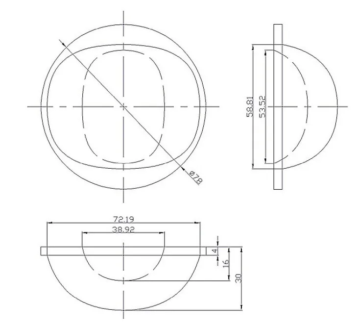 Custom Price 20Mm 30Mm 42Mm 46Mm 500Mm 3528 Smd Led Spot Necklace Projection Cylindrical Plano-Convex Convex Lens For Projector