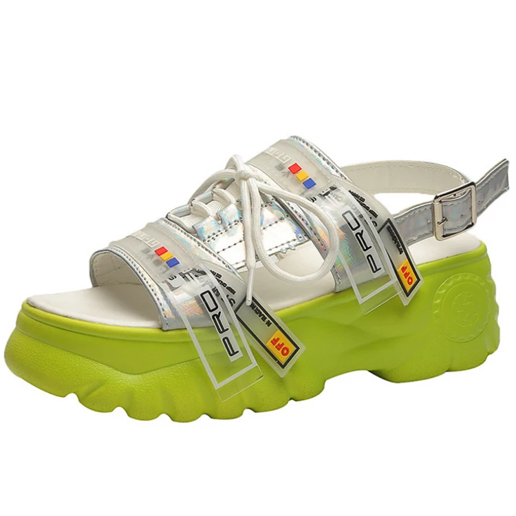 Summer Chunky Sandals Women Wedge High Heels Shoes Female Buckle Platform Casual Summer Sandals