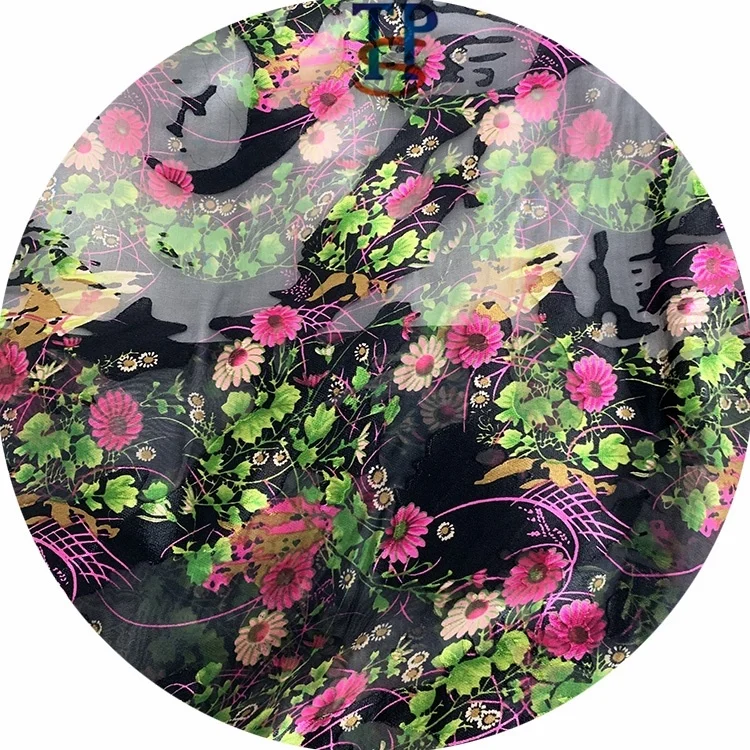 
Mulberry silk fabric jacquard sheared Chiffon Silk Fabric for fancy dress 