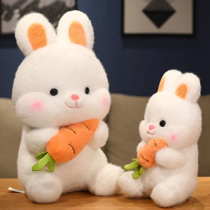 Super Cute Carrot Big White Bunny Plush Toys Cartoon Stuffed Animals  Rabbit Sofa Cushion Pillow
