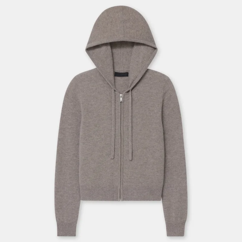 Luxury cardigan mongolian goat pure cashmere girls cardigan with hoodie