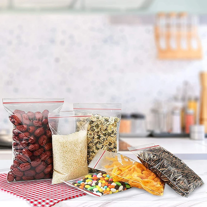 100pcs Clear grip seal bag small poly baggy self press plastic zip lock bag