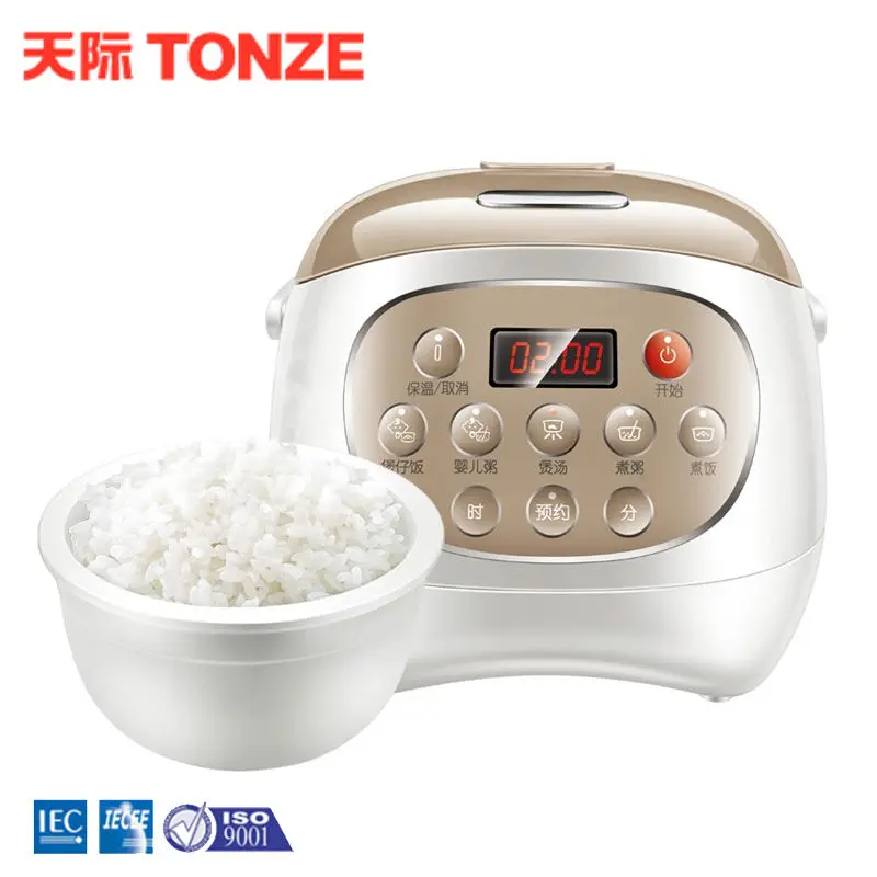 2L OEM Electric ceramic inner pot microcomputer control mini non-sticking rice cooker