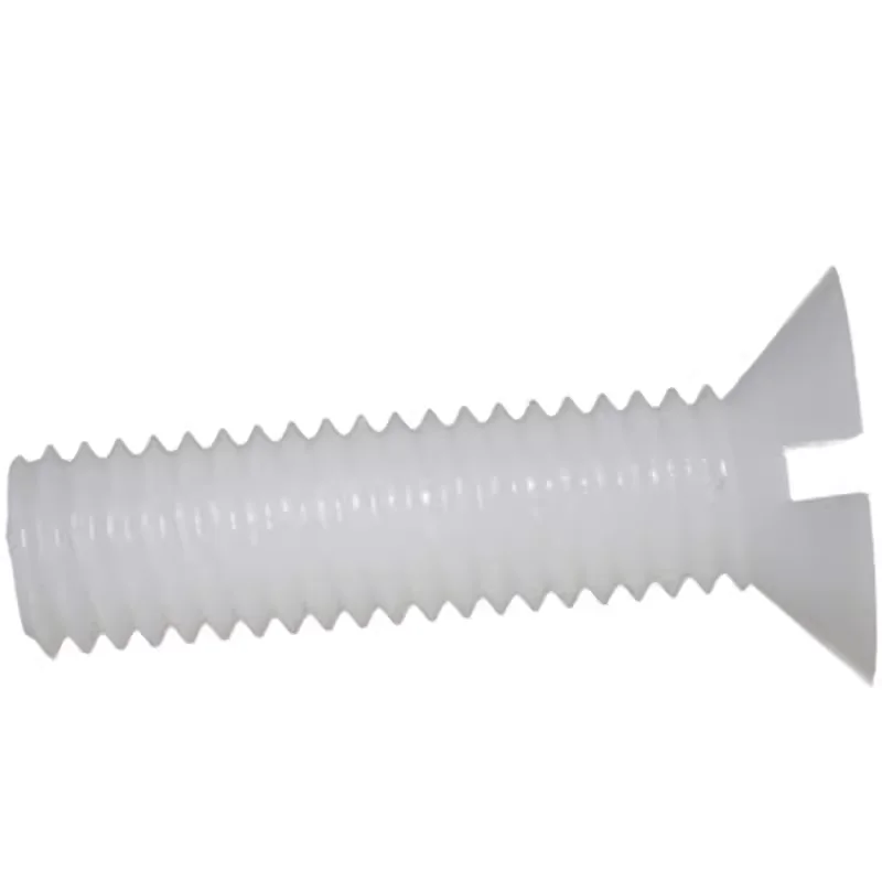 Chinese factory supply Plastic bolt Slotted countersunk head screw PVDF Plastic screw and nut Plastic bolt
