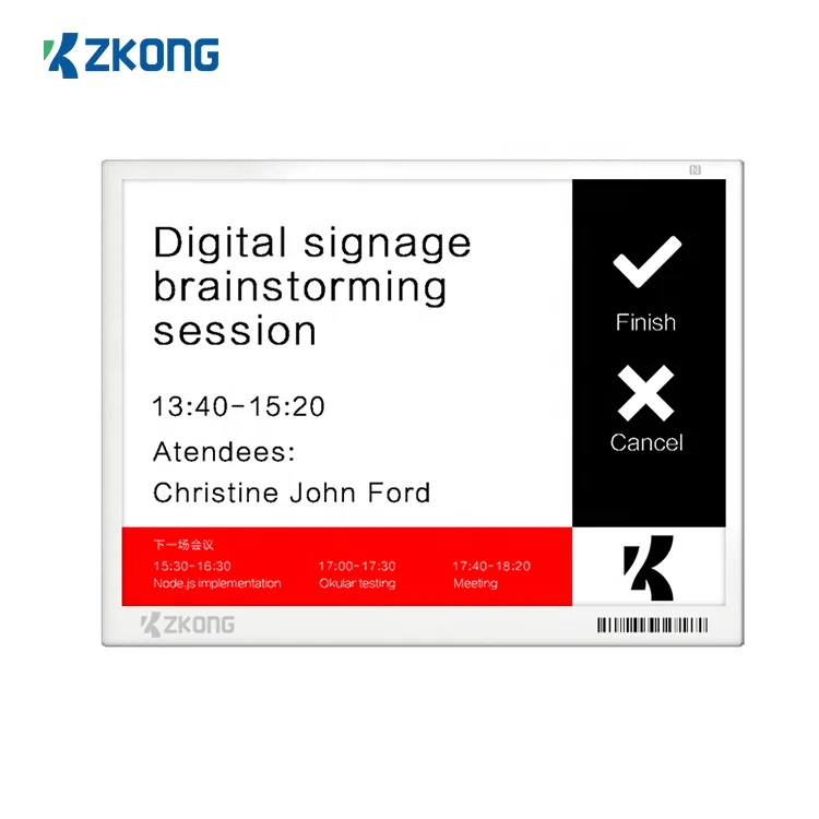 Электронная этикетка Zkong 13 3 дюйма Ble 5 0 Nfc цифровая бирка с черным белым красным дисплеем
