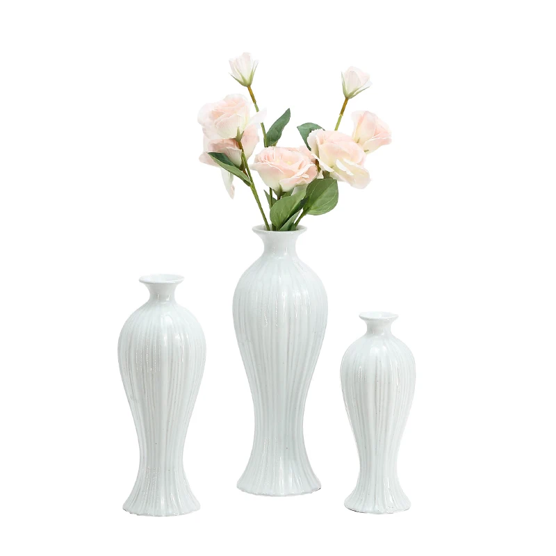 Flower Vase for Pampas Grass Eucalyptus Ceramic White Bud Vases