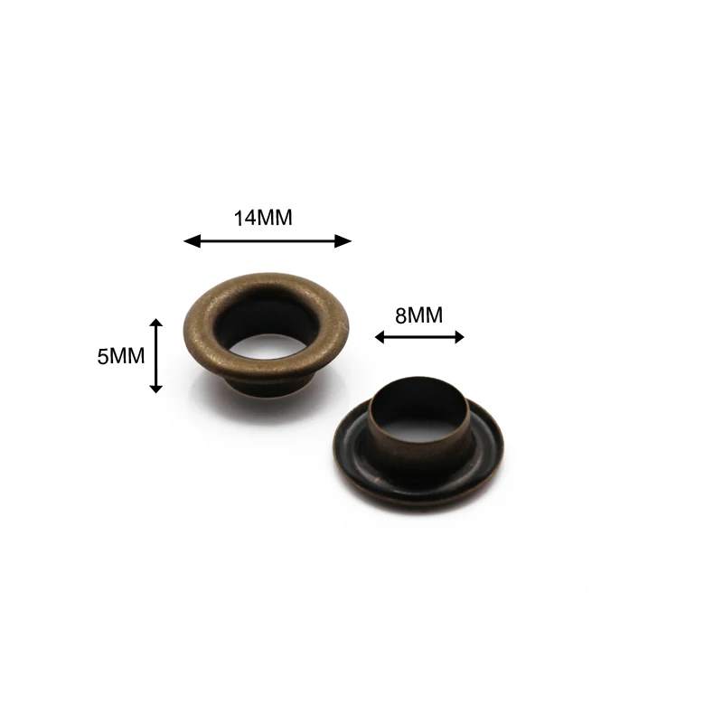 8mm Bronze metal eyelets round inner hole size brass grommets for belt bag shoes clothes Tag