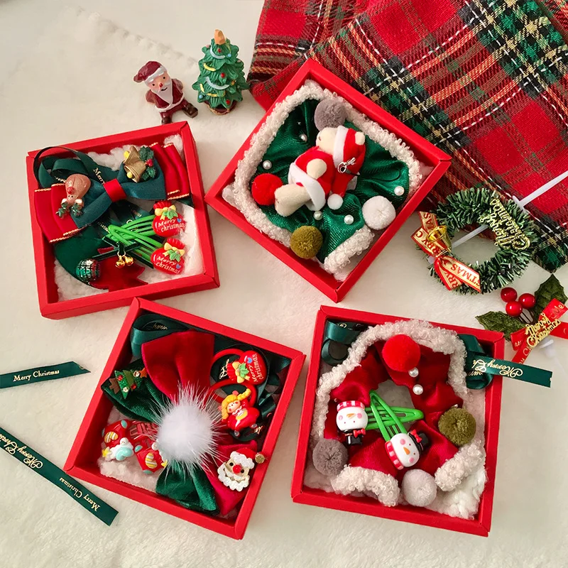 High Quality Christmas Hair Clip Cute Deer Snowman Santa Christmas Hairpin Bangs Clip for Girls