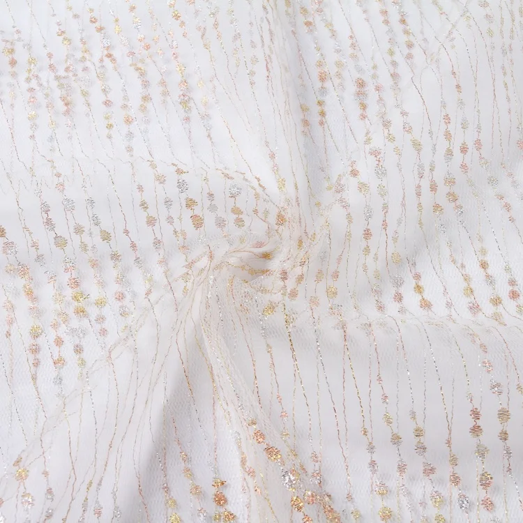 Custom net bridal 3d mesh french sequins tulle lace fabric for wedding dress