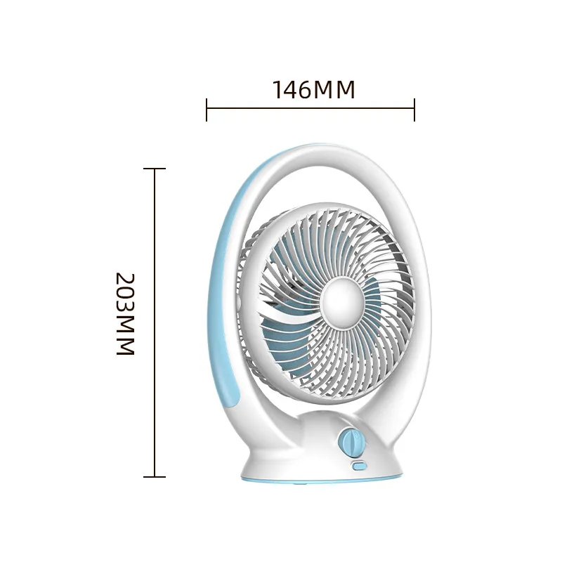 CHANGRONG Rechargeable Mini Table Fan 6 inch USB Fan with replaceable lithium battery and handle