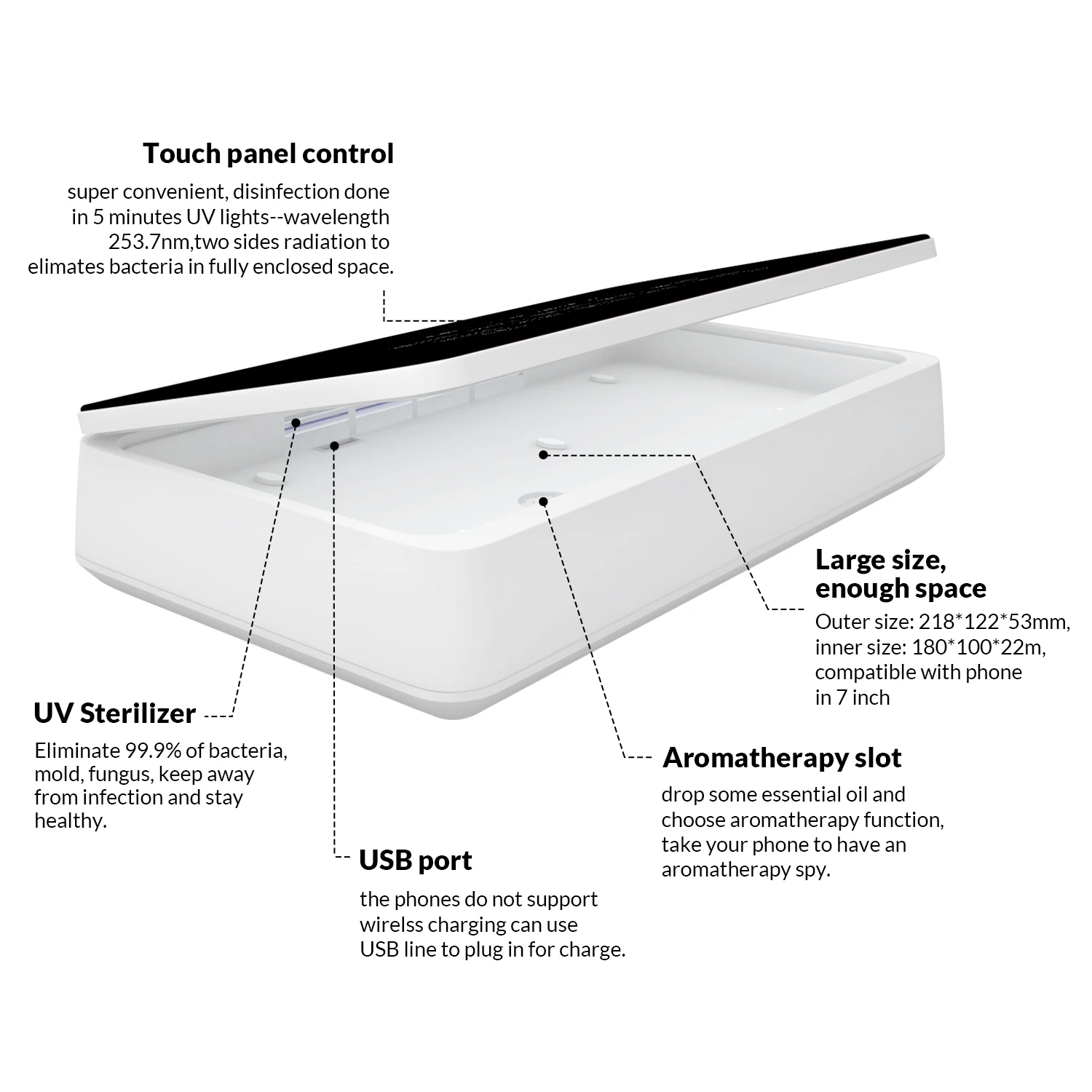 Newest Design UVC UV sterilization box High Quality Big Lamp Led Portable Light UV Sterilizer Box