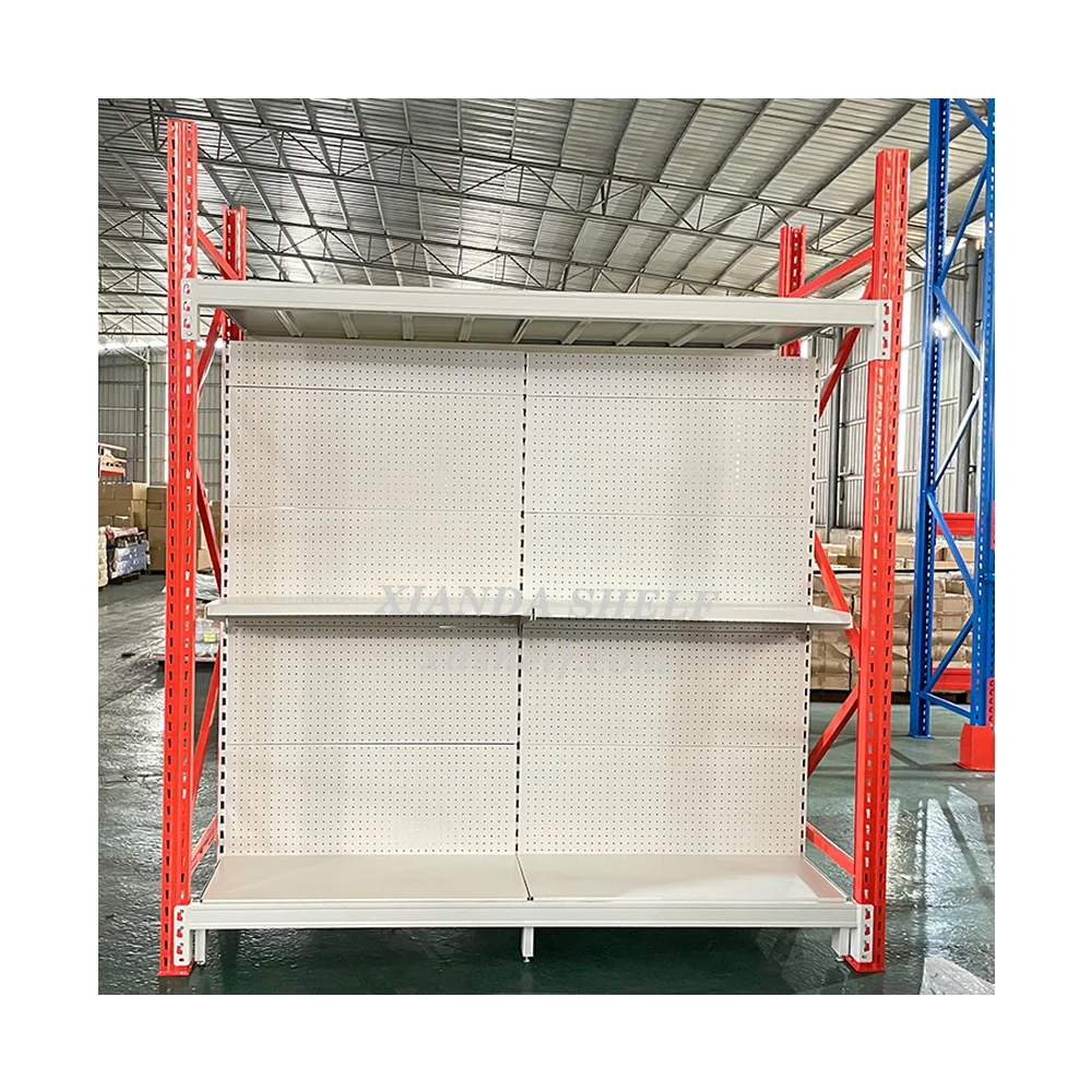 Commercial storage units Wire Storage Industrial Rack Metal Gridwall Iron Metallic Supermarket integrated gondolas Shelving